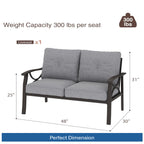 Marisol 48" All-Weather Metal Loveseat