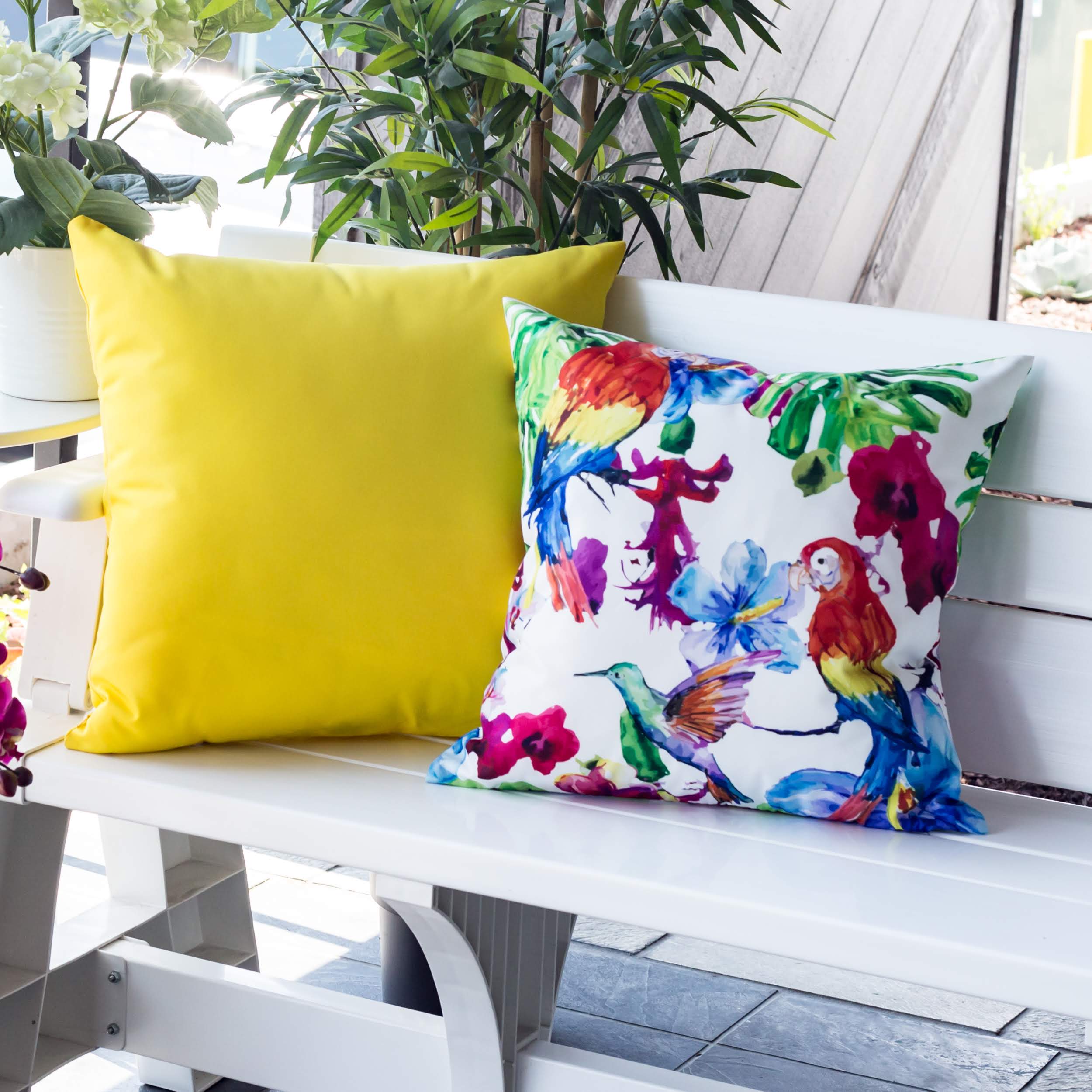 Tropical Parrot Outdoor Pillow