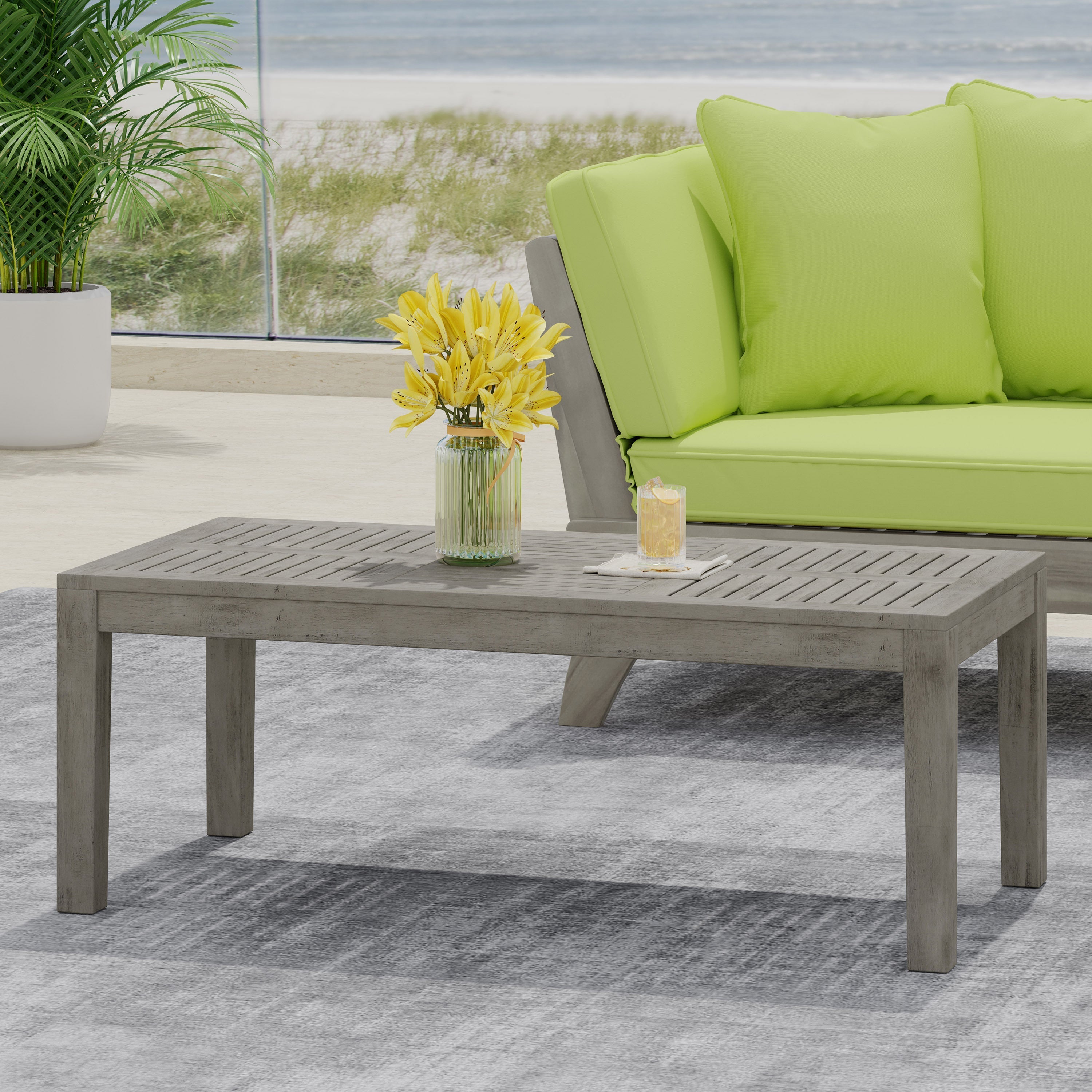 Hampton Rectangular Acacia Outdoor Coffee Table
