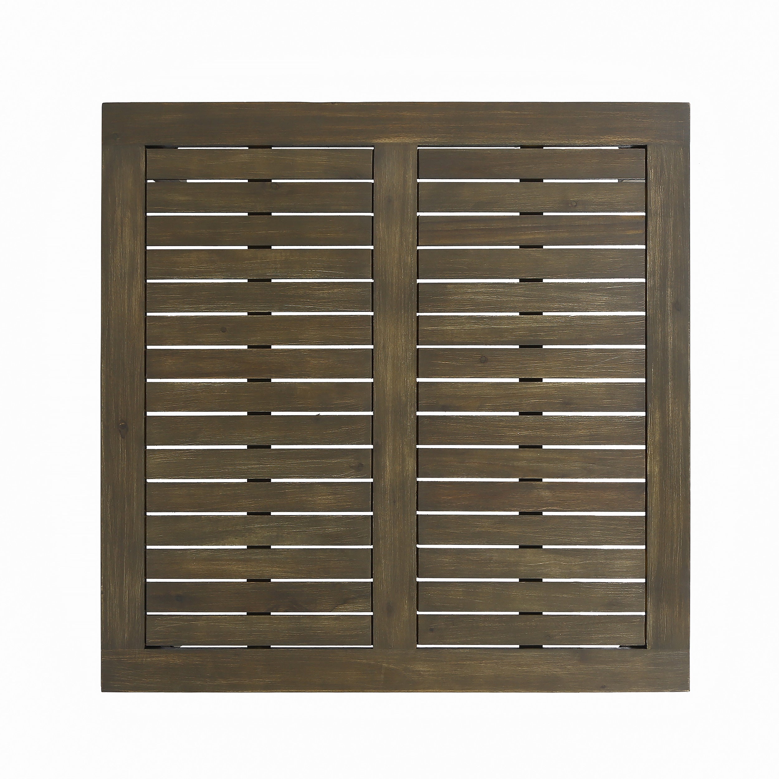 Perla Outdoor Rustic Coffee Table with Slat Design