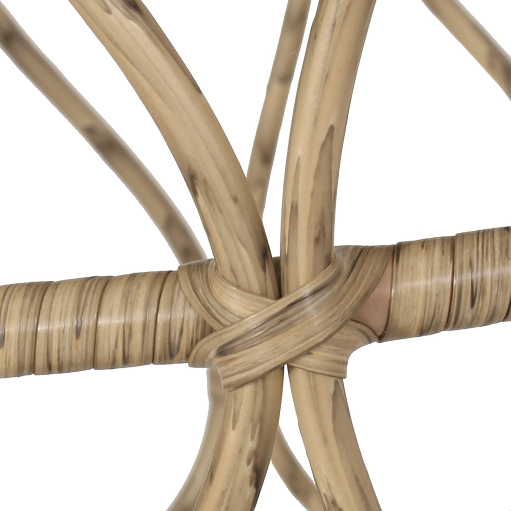 Cultured Outdoor Side Table with Wicker Weave Top and Looped Design