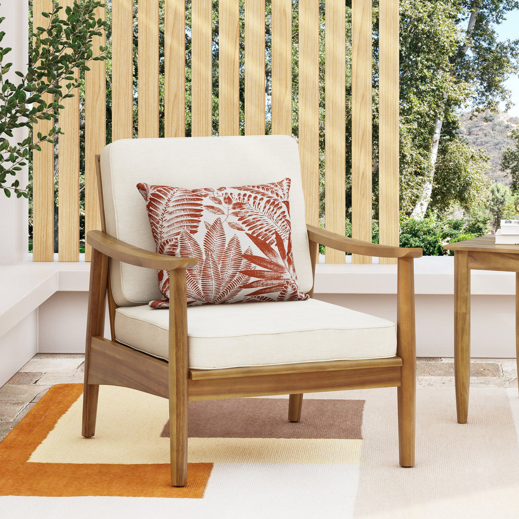 Ellsworth Outdoor Acacia Wood Club Chair