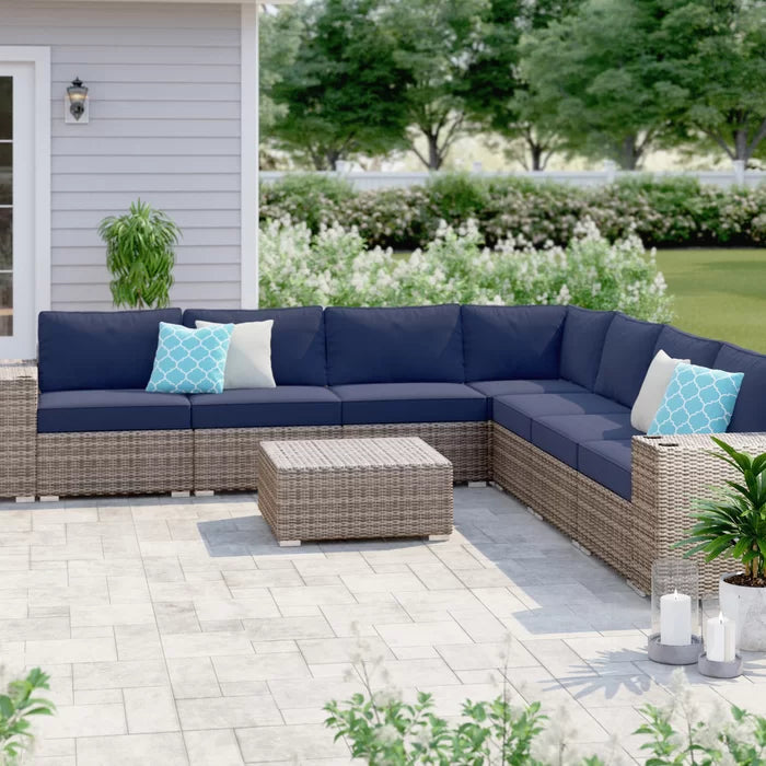 Rattan Wicker Fully Assembled 6-Person Seating Group with Premium Sunbrella Cushions