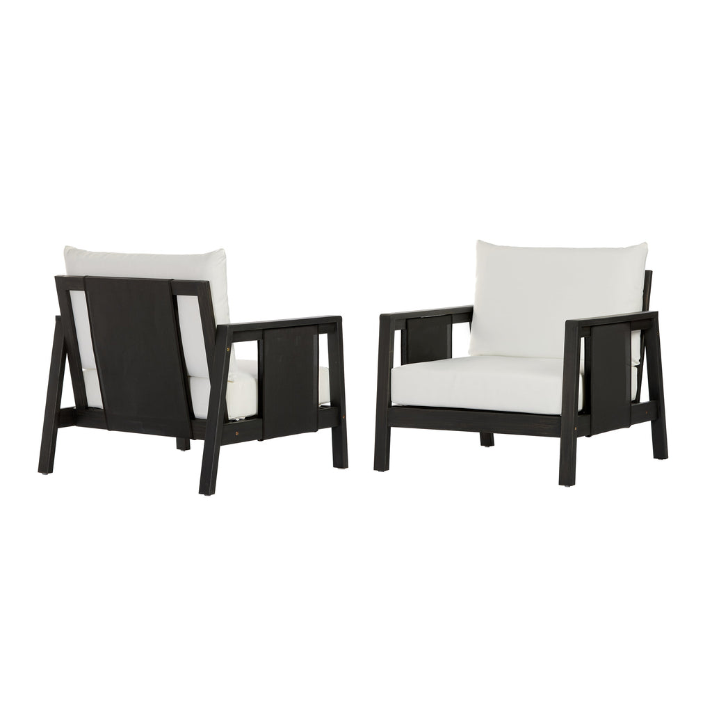 Khali Outdoor Club Chair with Acacia Wood Frame
