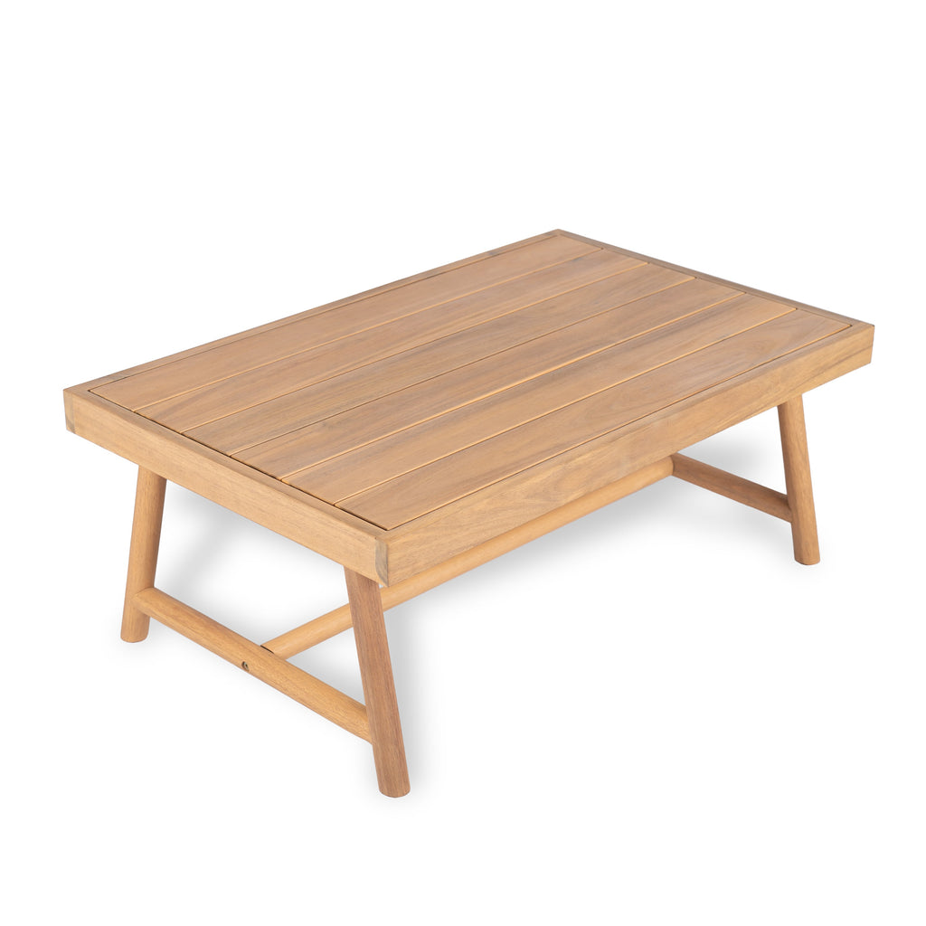 Indira Outdoor Acacia Wood Chat Set