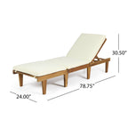 Ariana Acacia Wood Chaise Lounge with Cushion