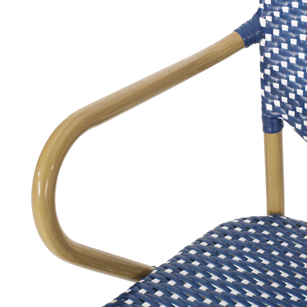 Paul French Bistro Outdoor Dining Chairs, Set of 2 Blue & White