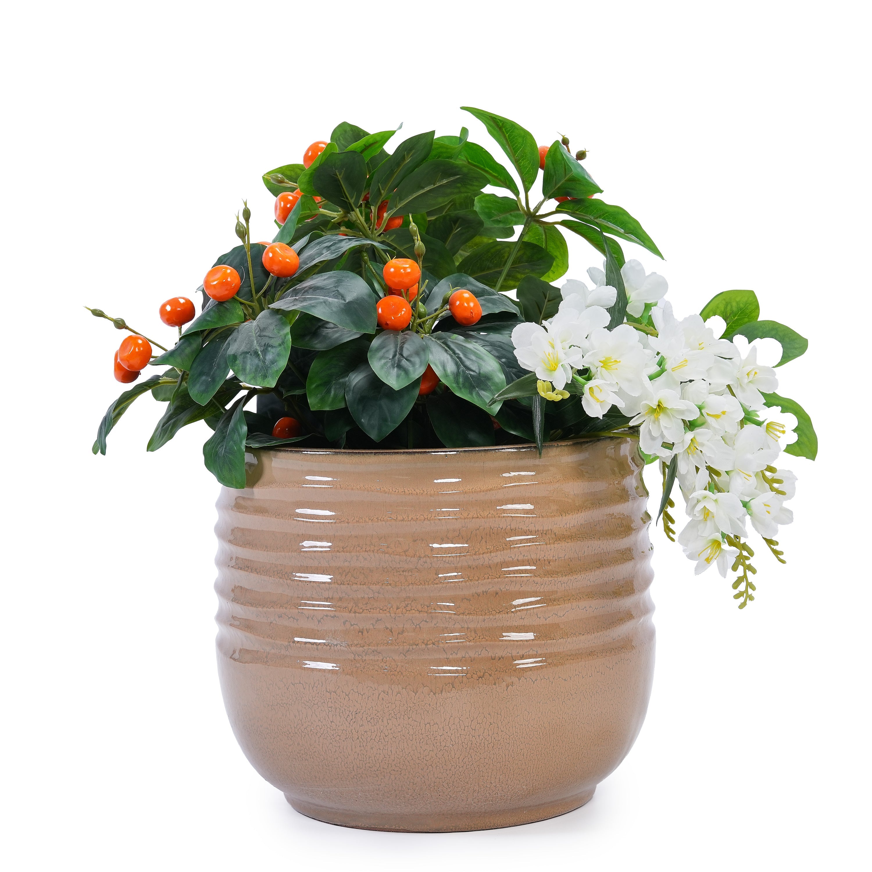 Calan Handmade Glazed Ceramic Planter, Set of 3