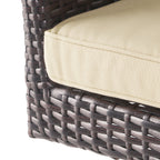 Liden Outdoor Modern PE Rattan Swivel Barstool with Tapered Legs