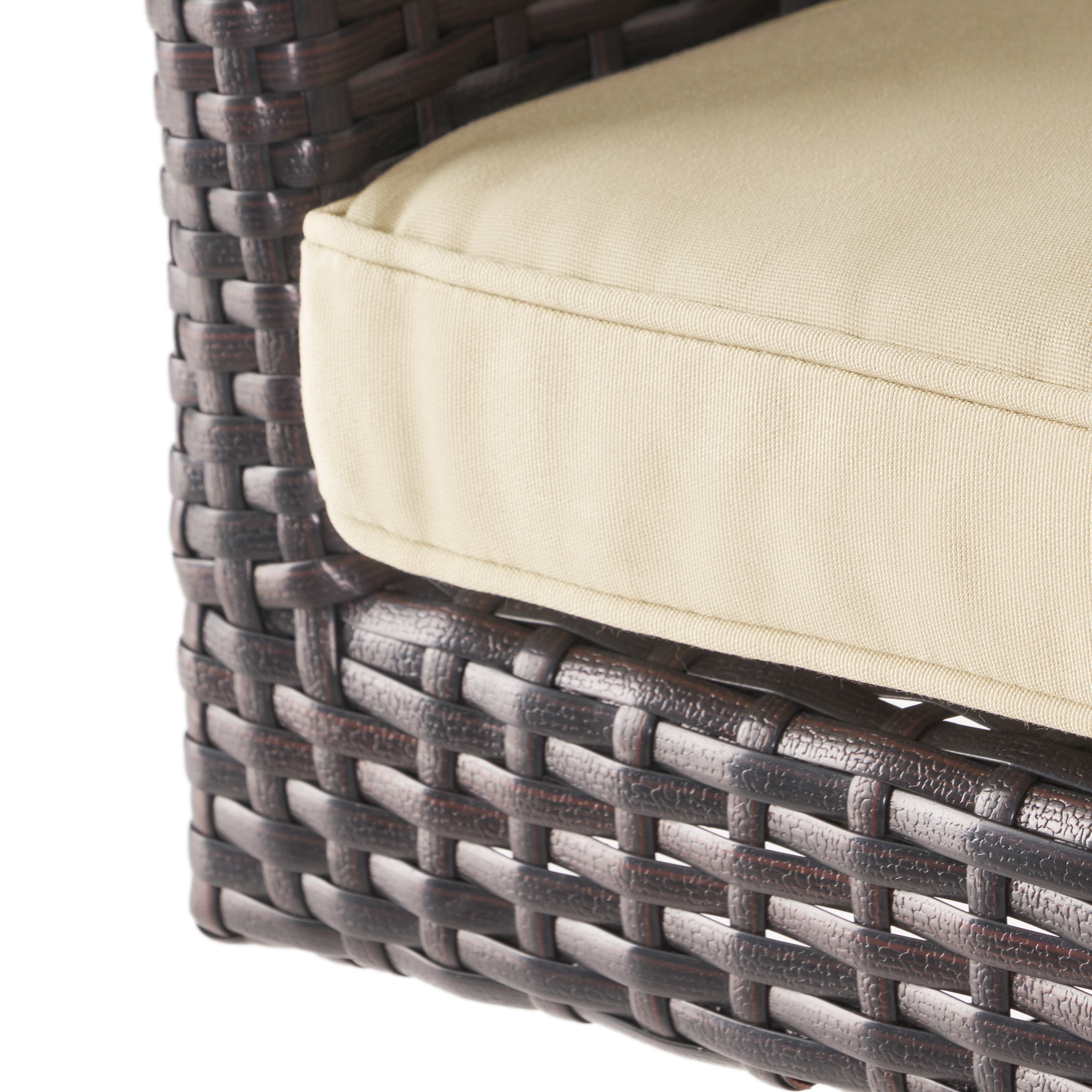 Liden Outdoor Modern PE Rattan Swivel Barstool with Tapered Legs