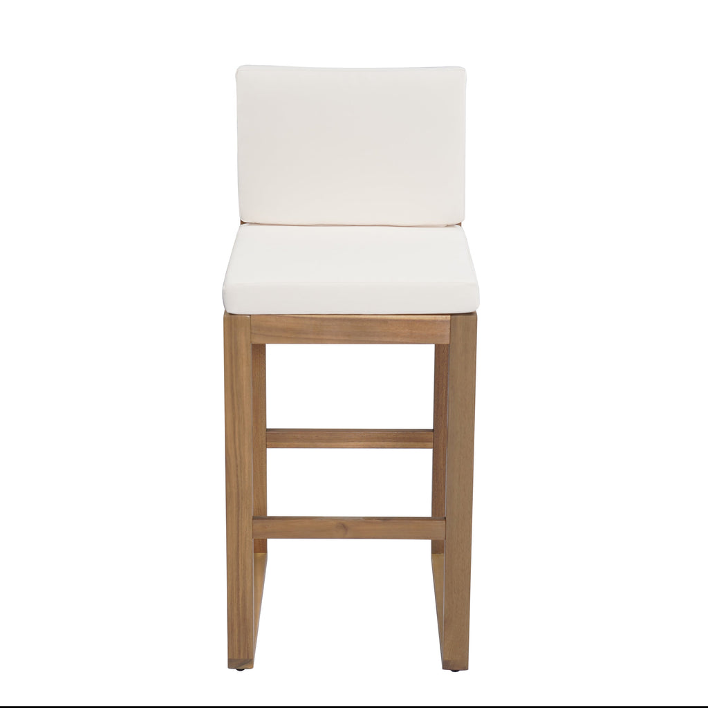 Seacliff Outdoor Acacia Wood Barstools, Set of 2
