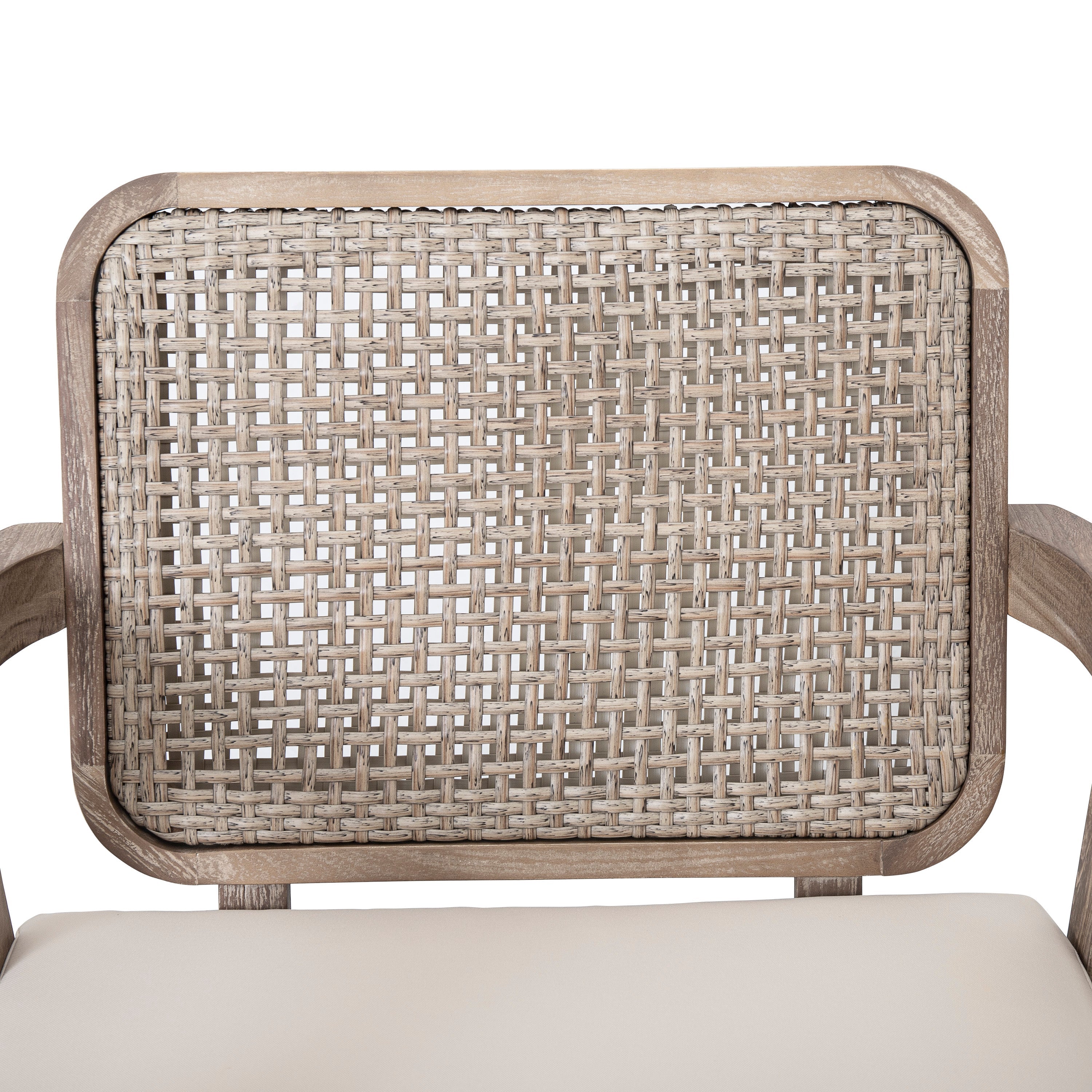 Outdoor Club Chair with Water-Repellent Cushion and Criss-cross Weaving Backrest