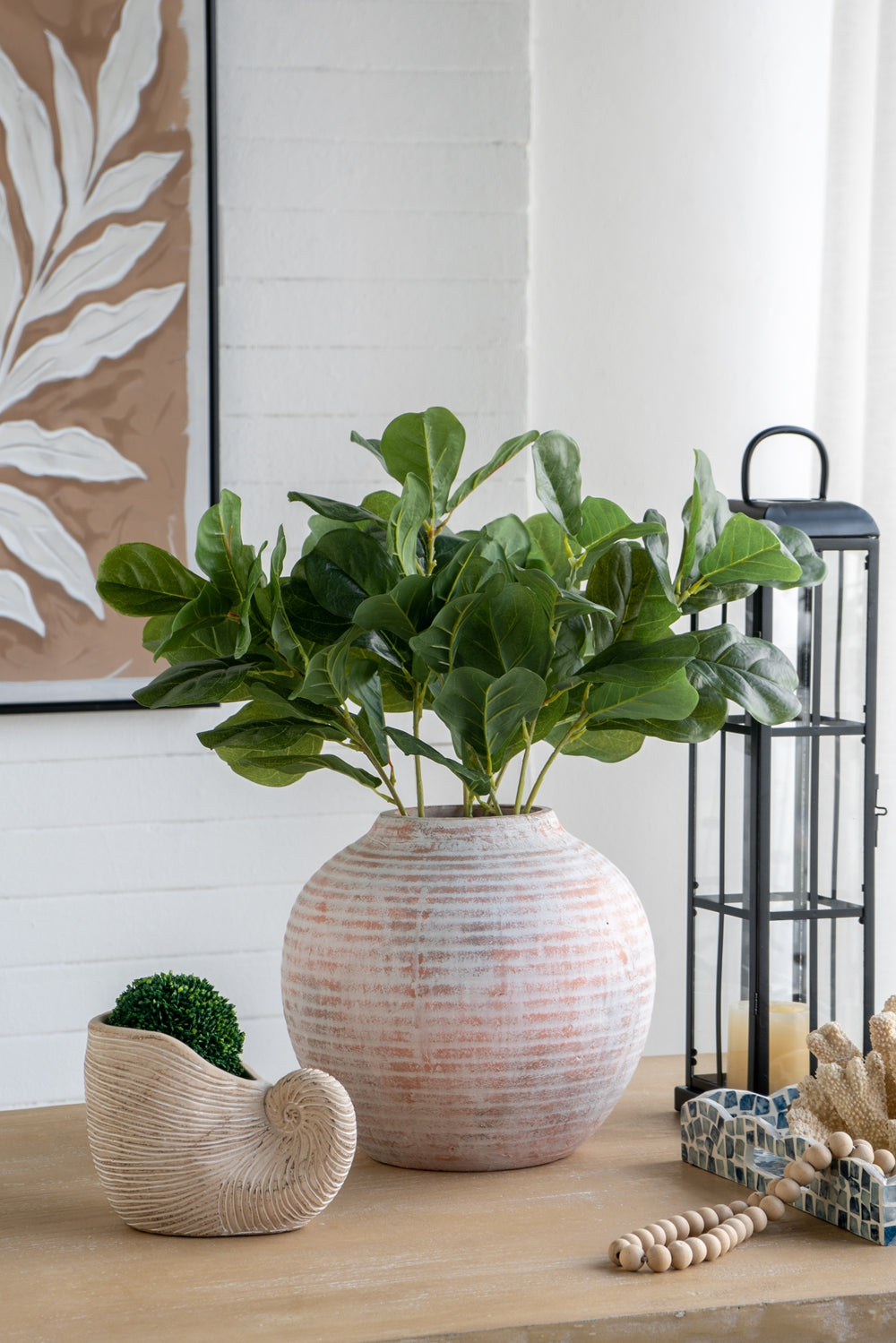 Nautilus Shell Planter with Textured Finish