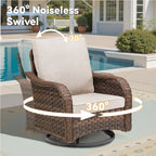 Marlowe Wicker 3 Piece Outdoor Furniture Set with Swivel Gliders