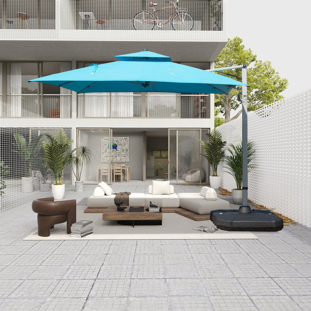 10'X10' Square Cantilever Umbrella with Center Pole, Base Not Included