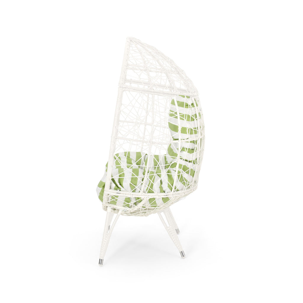 Outdoor Chair with Teardrop Shape and Mesh Design