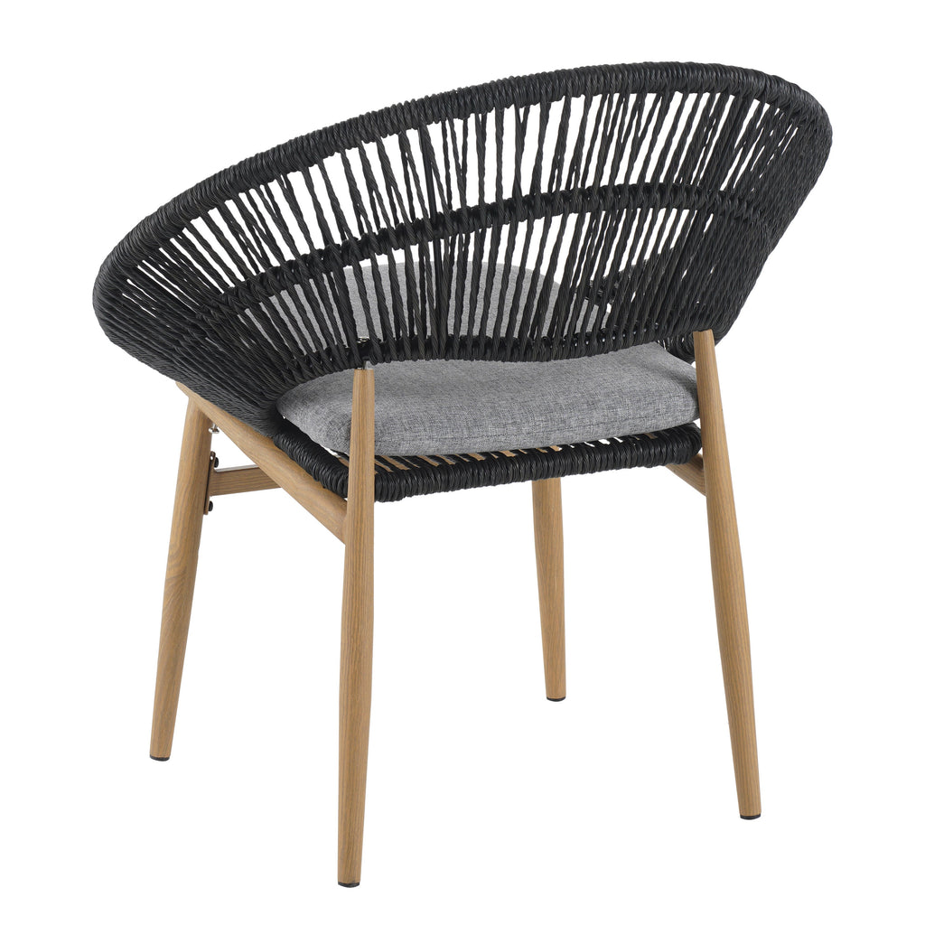 Cyril Outdoor Wicker Papasan Style Dining Chair, Set of 2