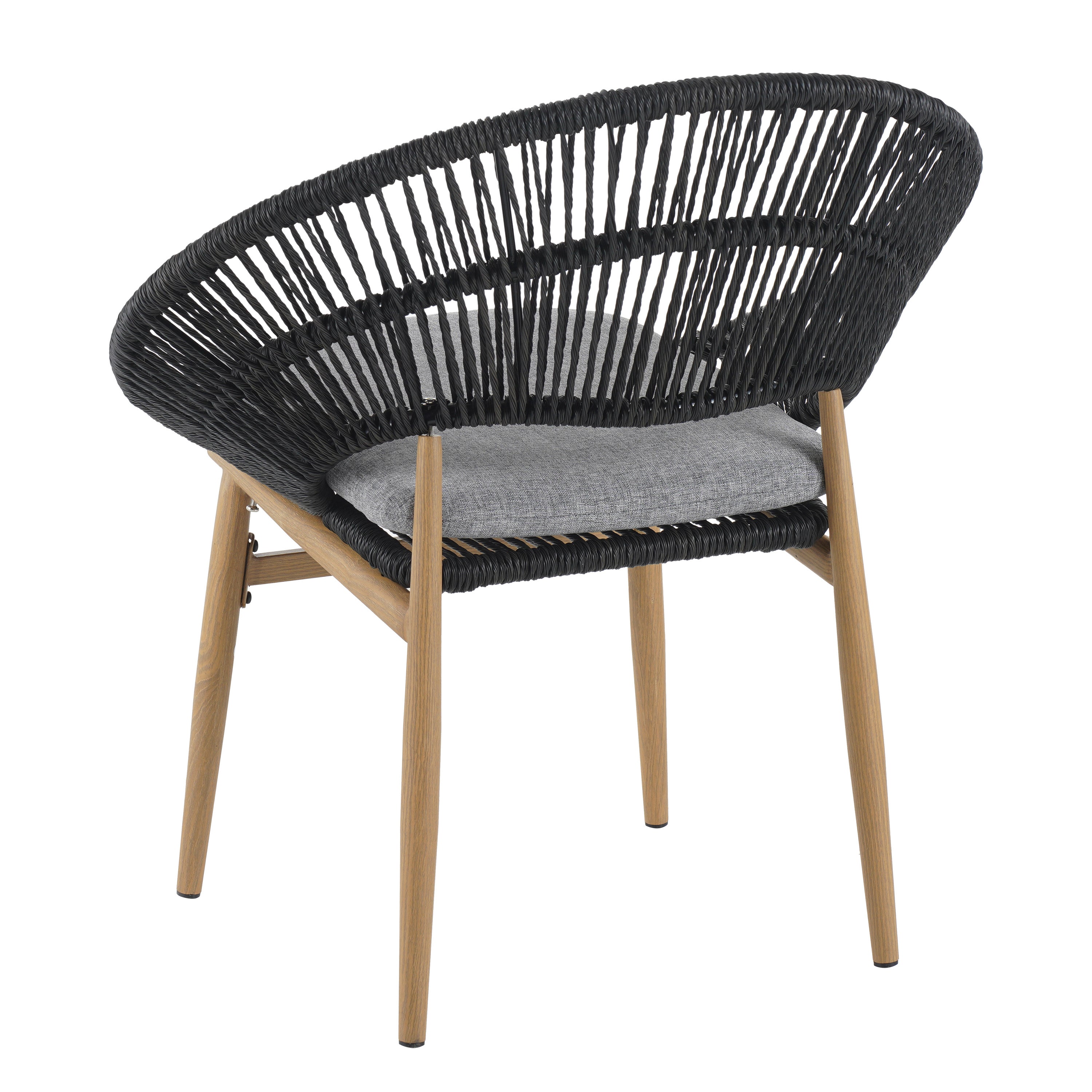 Cyril Outdoor Wicker Papasan Style Dining Chair, Set of 2