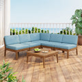 Grenada 5 Seater Acacia Wood Armless Sectional