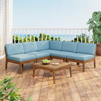 Grenada 5 Seater Acacia Wood Armless Sectional