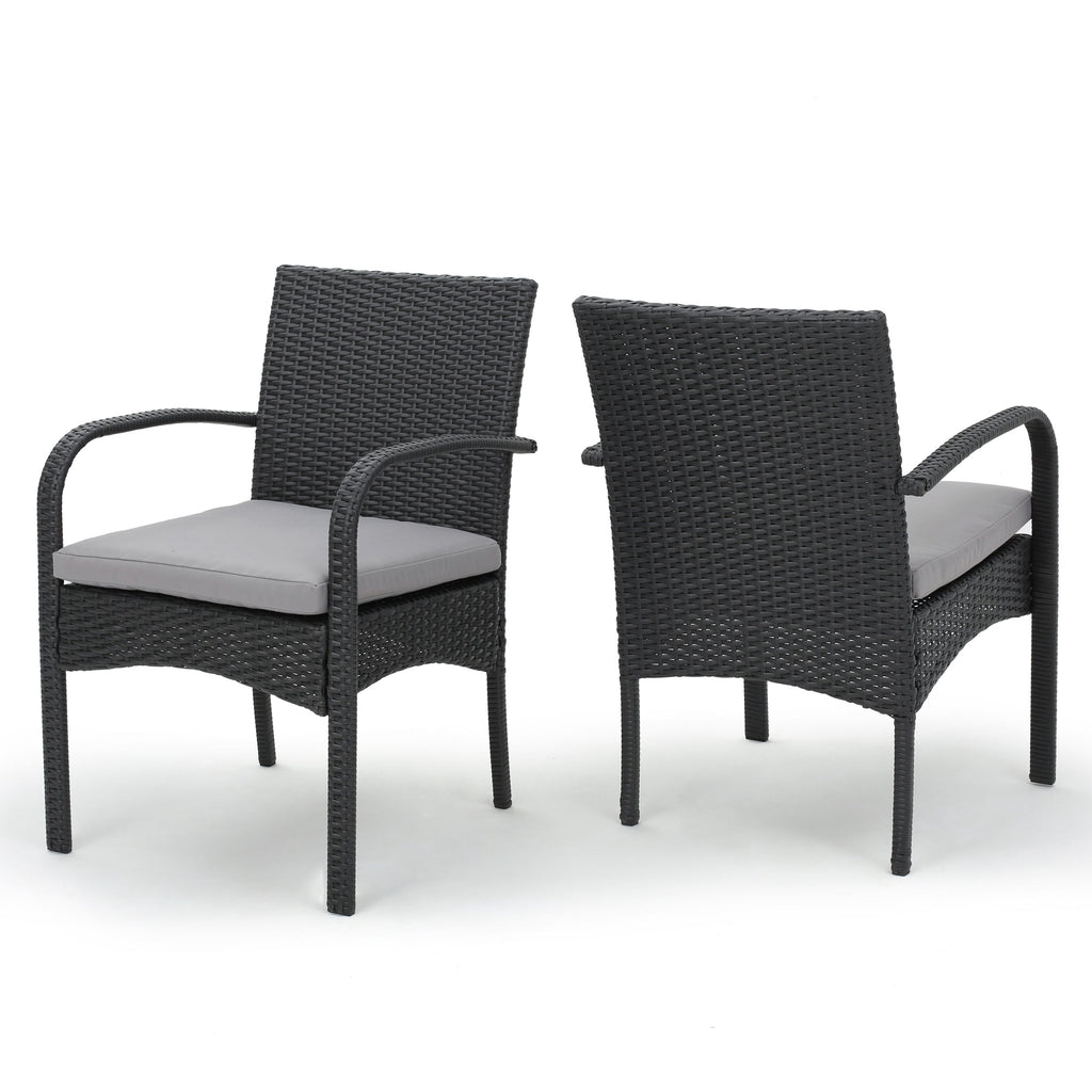 Cordoba Outdoor Wicker Dining Chairs, Set of 2