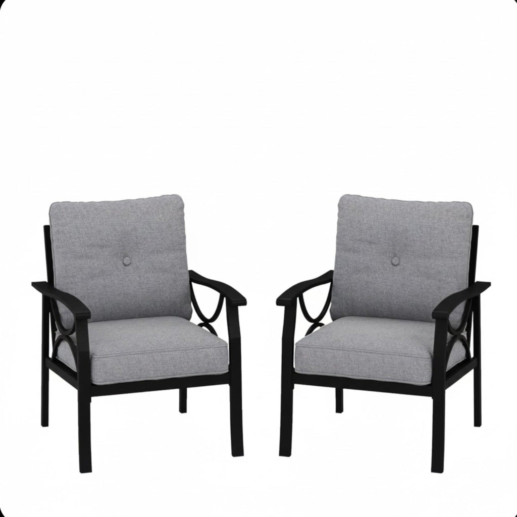 Marisol All-Weather Metal Armchairs, Set of 2