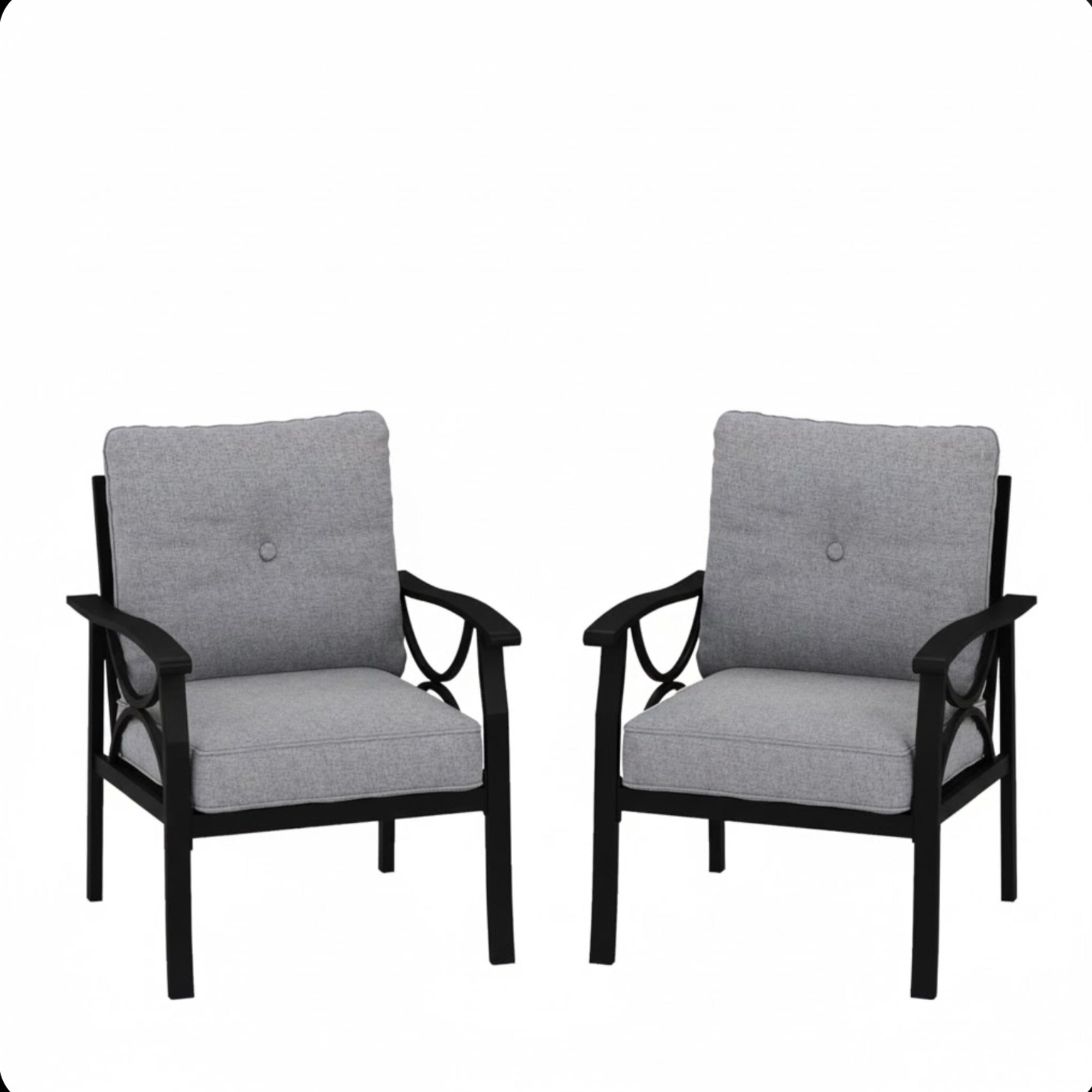 Marisol All-Weather Metal Armchairs, Set of 2