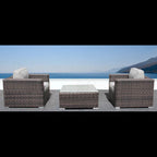 Modern All-Weather Wicker Outdoor Accent Chairs, 3-Piece Set