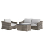 Laguna Sol Stylish Rattan Wicker Fully Assembled 3-Person Outdoor Seating Set