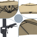 11' Outdoor Square Double Top Patio Umbrella, Base Not Included