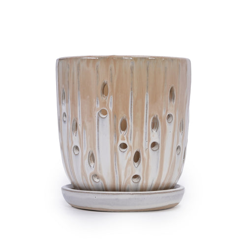 Aven Beige Handmade Ceramic Planter, Set of 2
