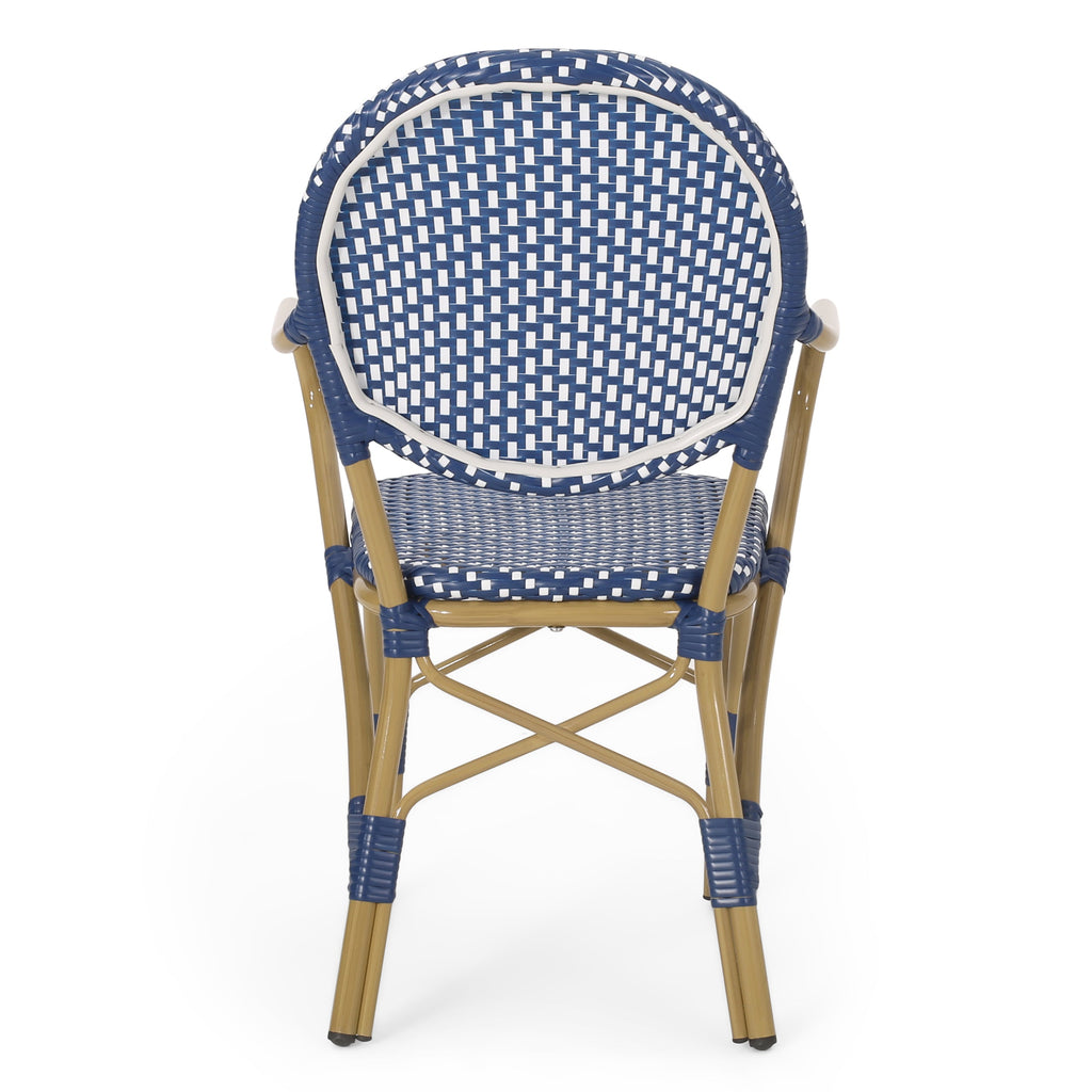 Paul French Bistro Outdoor Dining Chairs, Set of 2 Blue & White
