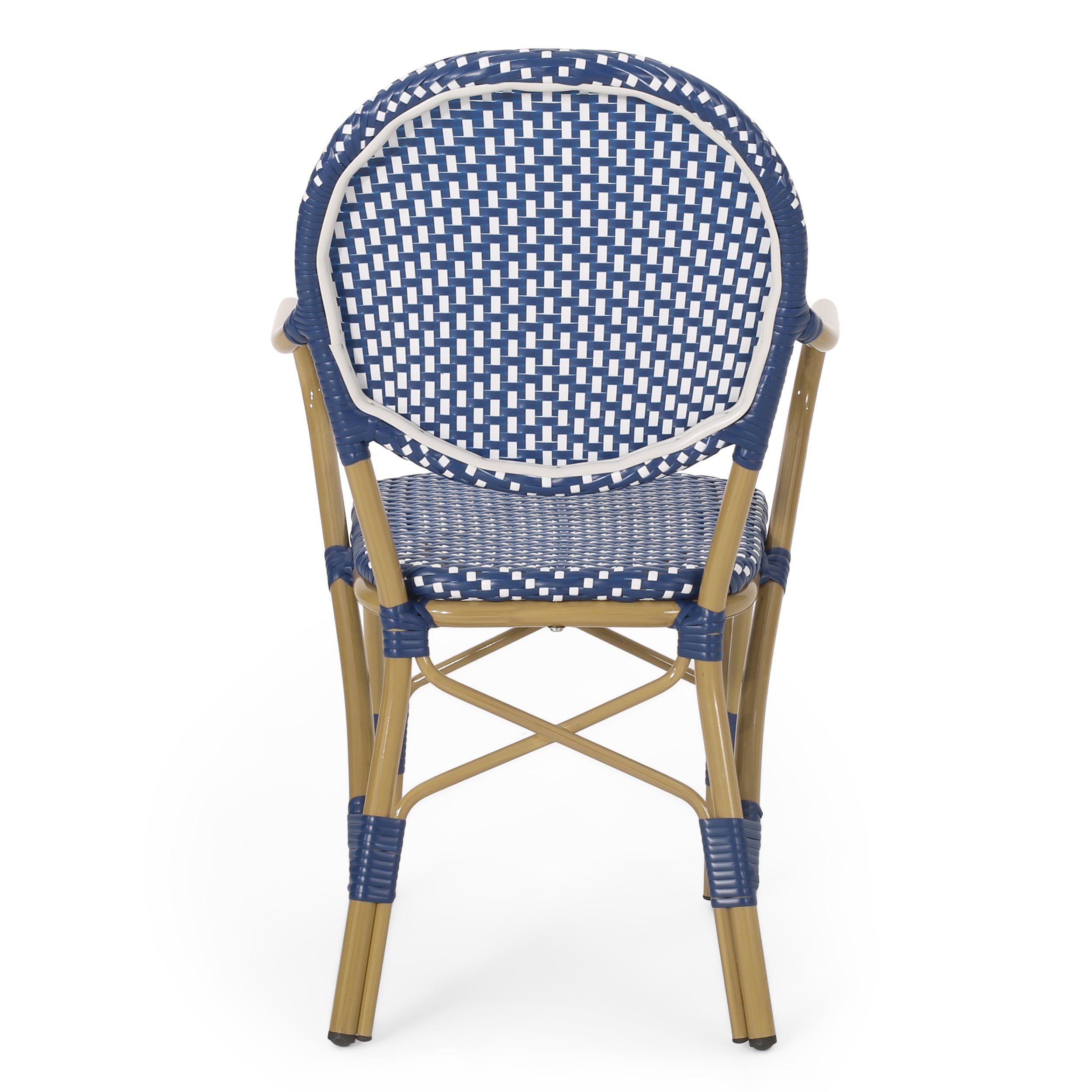 Paul French Bistro Outdoor Dining Chairs, Set of 2 Blue & White