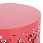 Refinery 2-Piece Outdoor End Table Set with Floral Patten and Iron Cut Design