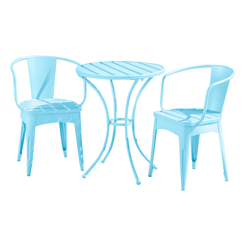 Colman 3-Piece Iron Bistro Set with Table and 2 Chairs