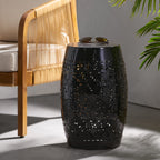 Ruby Outdoor Metal Lace Cutout Accent Table
