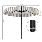 Bistro Stripe 2-Tier Vented Tiltable Patio Umbrella with Crank