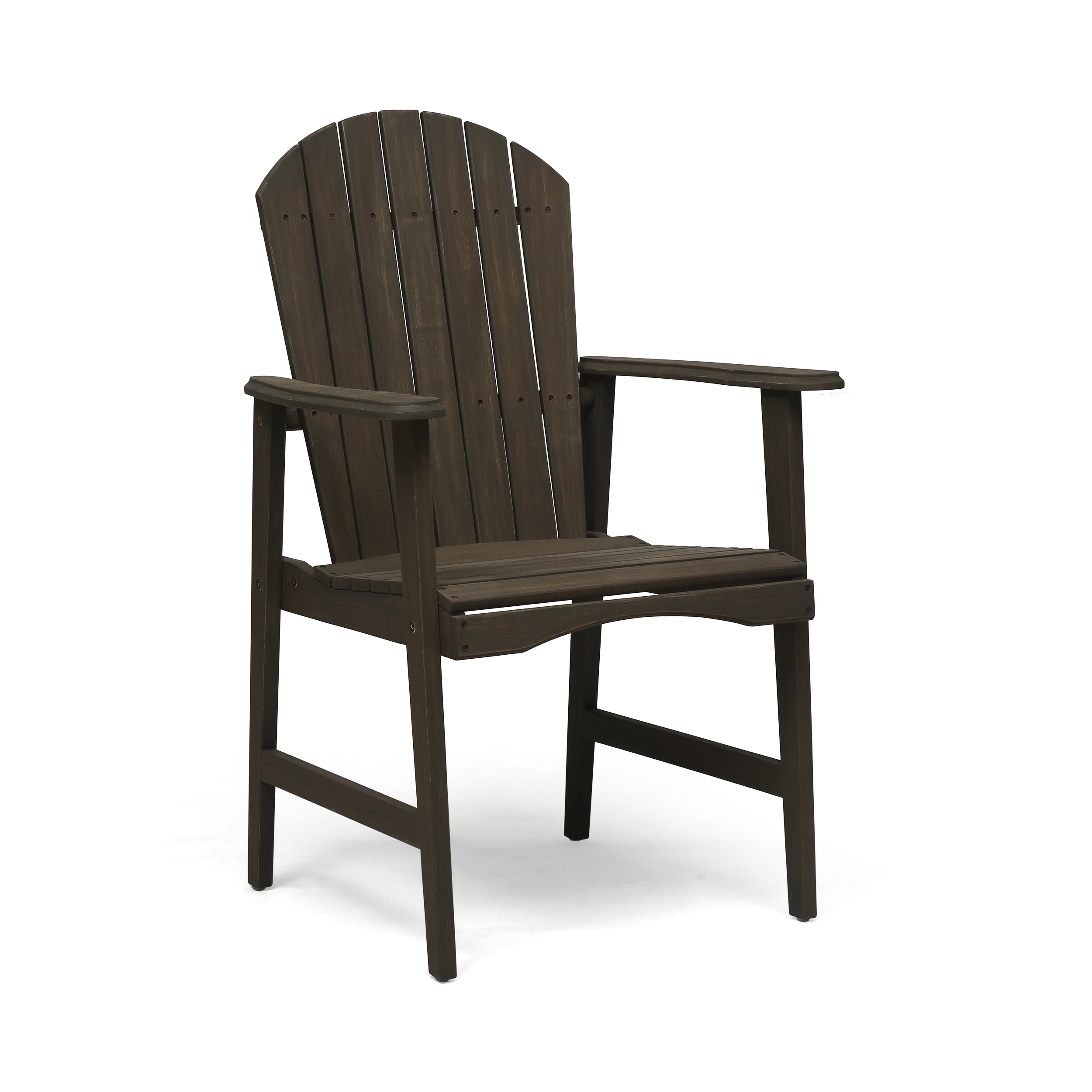 Outdoor Weather Resistant Acacia Wood Adirondack Dining Chairs, Set of 2