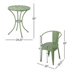 Colman 3-Piece Iron Bistro Set with Table and 2 Chairs