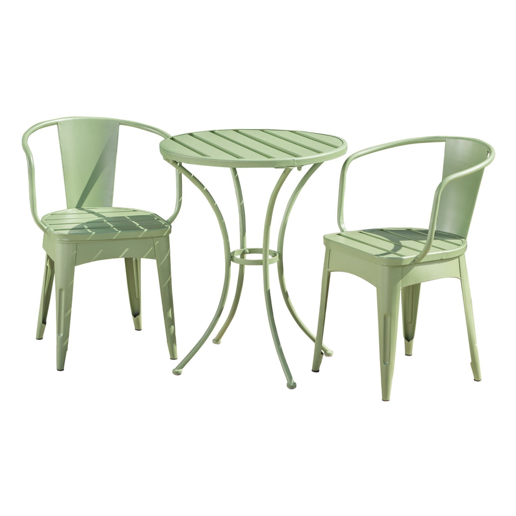 Colman 3-Piece Iron Bistro Set with Table and 2 Chairs