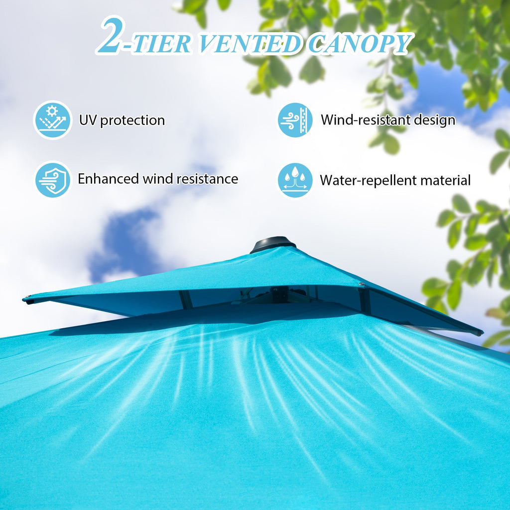 9'x 11' Rectangle Cantilever Umbrella with Center Pole, Base Not Included