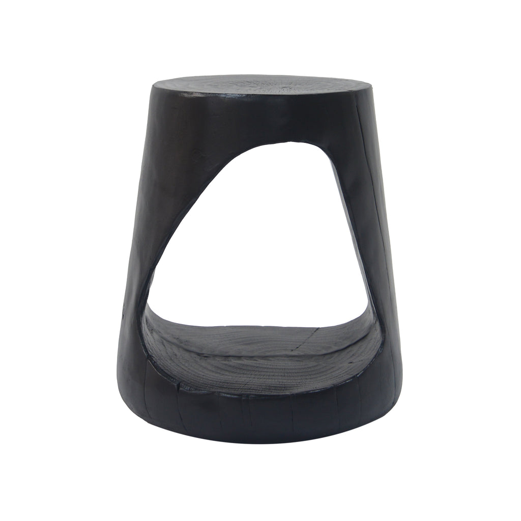 Outdoor Hollow Side Table with Wood-like Texture