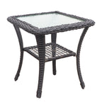 3 Piece Outdoor Wicker Rocker Swivel Conversation Set