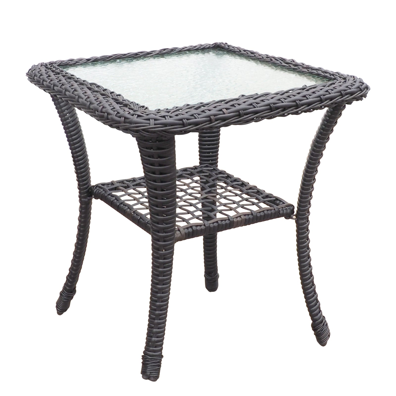 3 Piece Outdoor Wicker Rocker Swivel Conversation Set