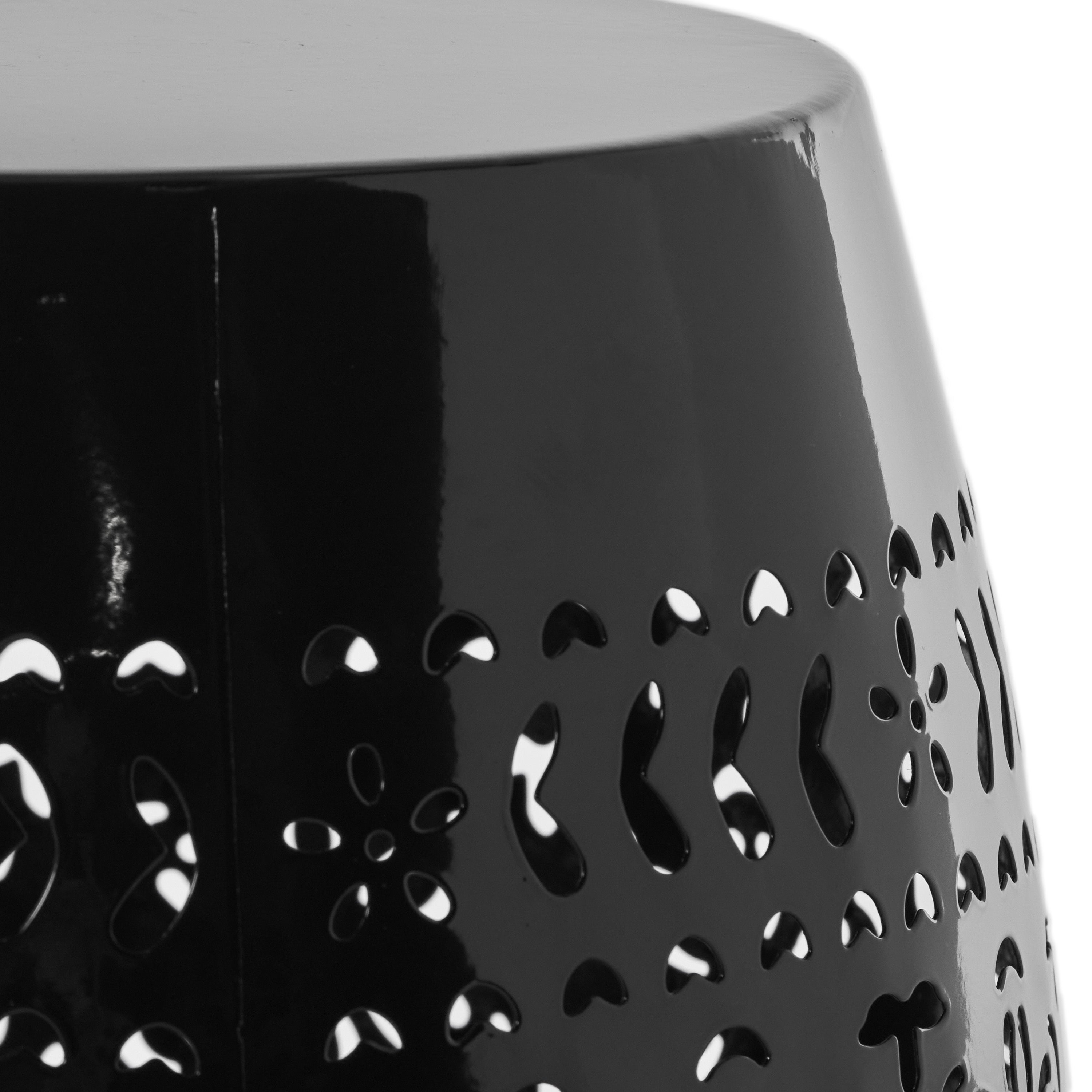 Ruby Outdoor Metal Lace Cutout Accent Table