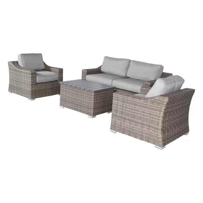 Laguna Sol Fully Assembled 4-Person Wicker Sofa Seating Set