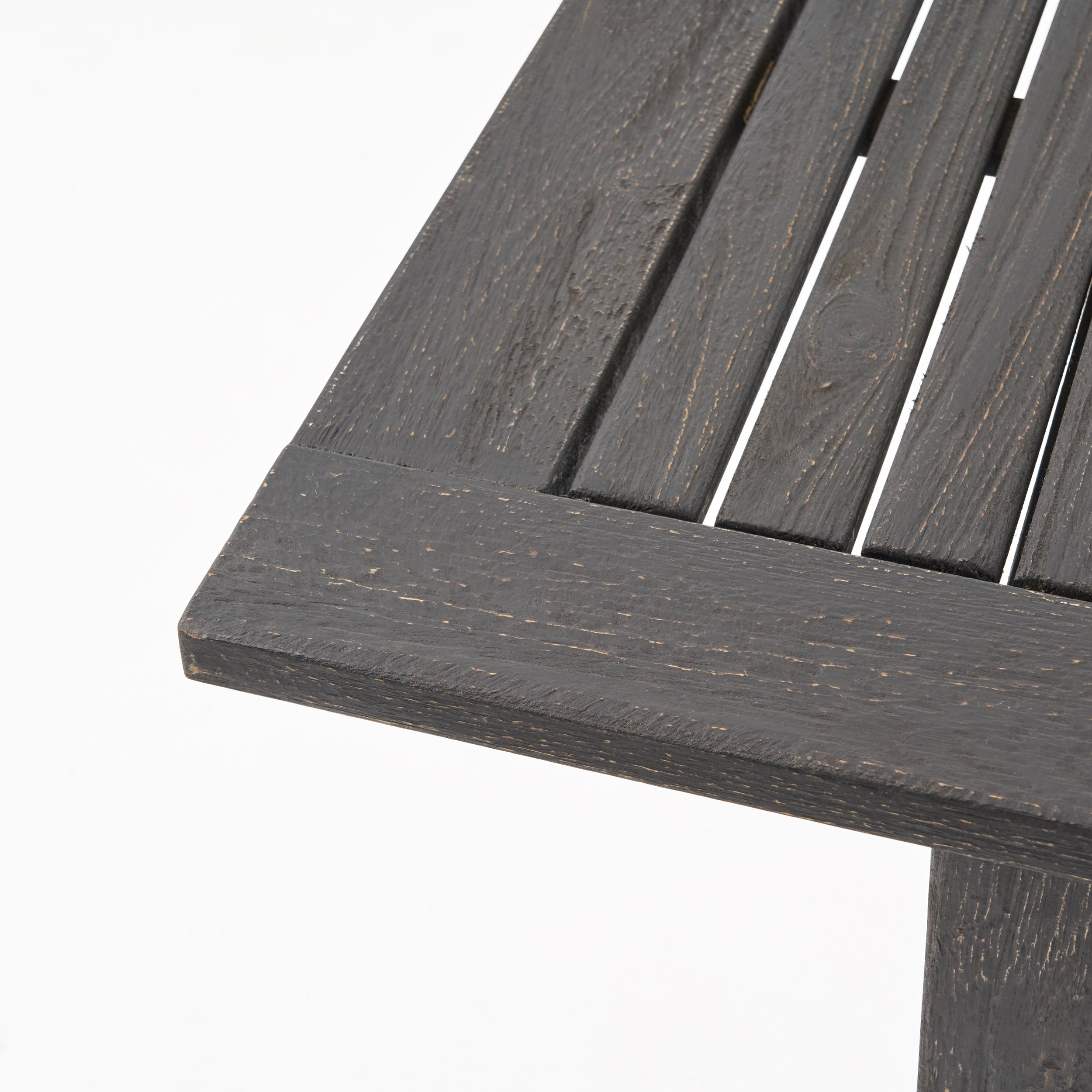 Outdoor Expandable Acacia Wood Dining Table, Dark Grey