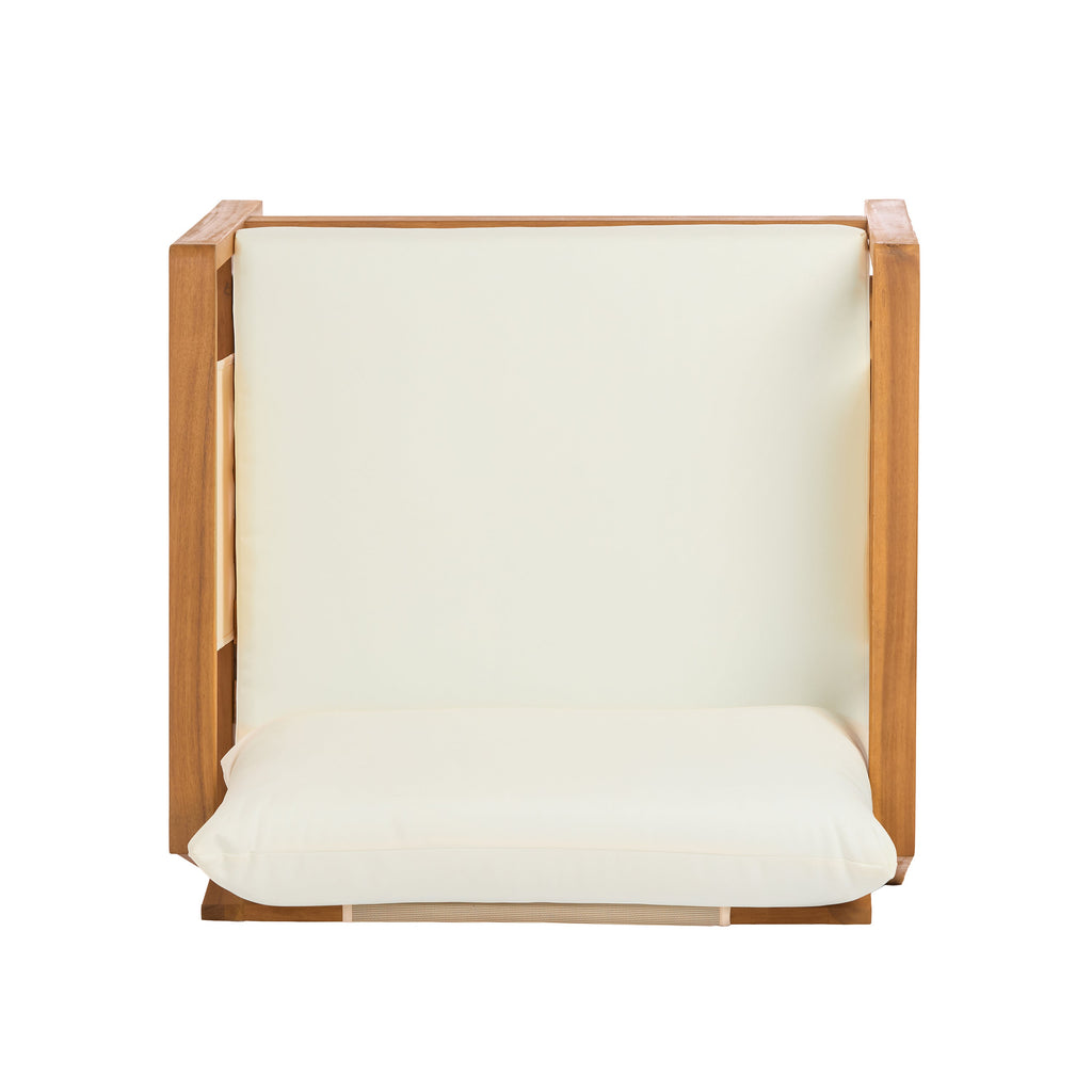Khali Outdoor Club Chair with Acacia Wood Frame