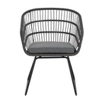 Outdoor Chair with Sled Legs and Curved Frame, Set of 2