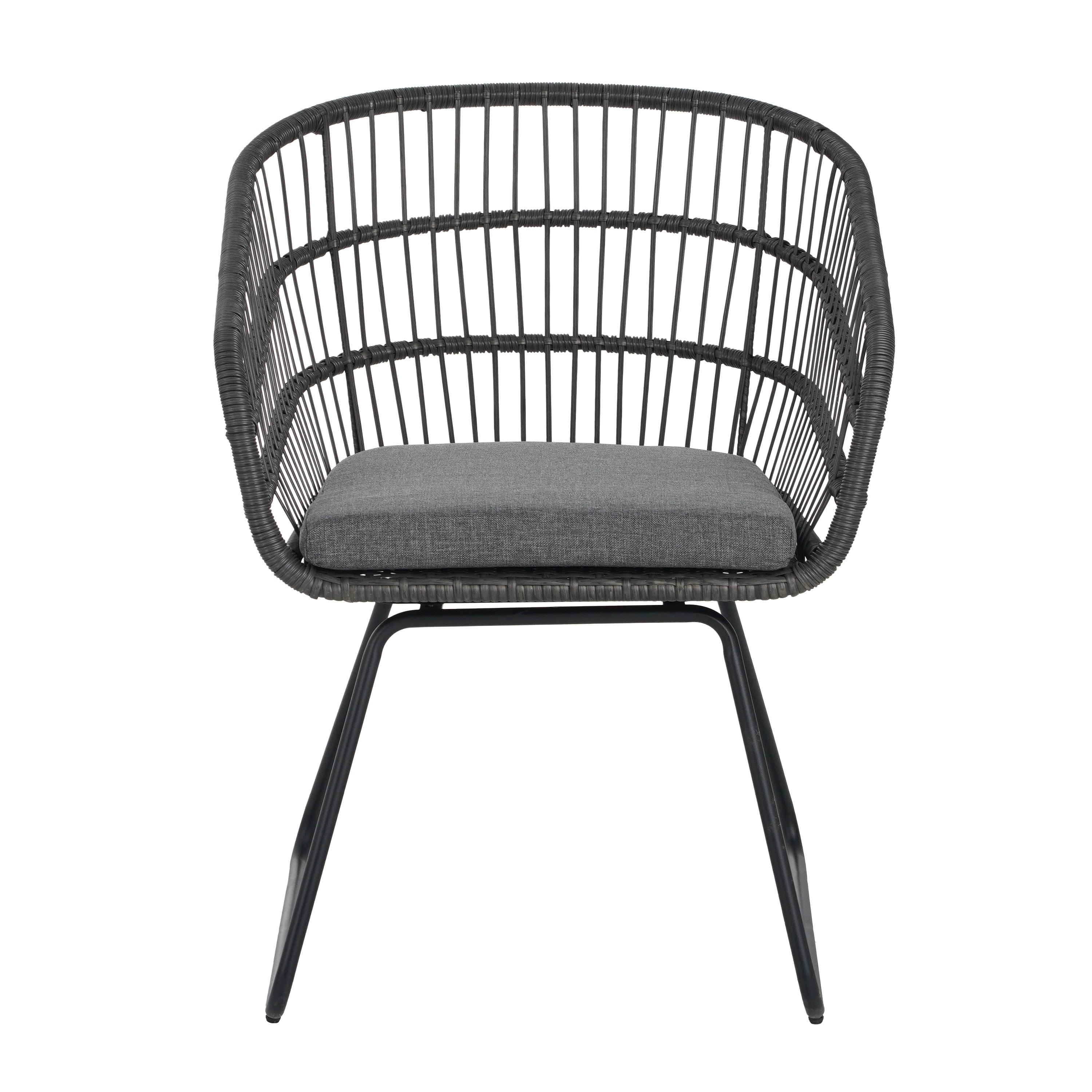 Outdoor Chair with Sled Legs and Curved Frame, Set of 2